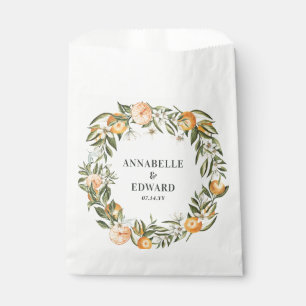 orange citrus botanical wedding thank you favor favor bag