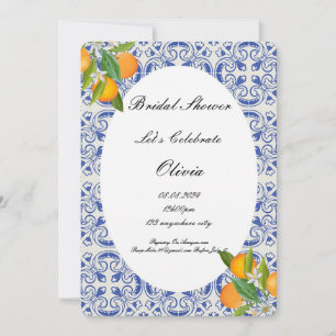 Orange Citrus bridal shower invitation