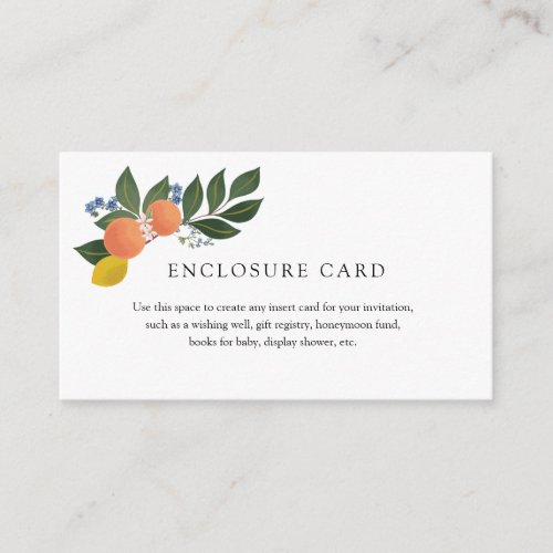 Orange Citrus Enclosure Card