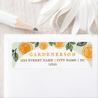 Orange Citrus Fruit Address Label