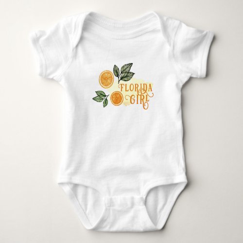 Orange Citrus Fruit Florida Girl Baby Bodysuit