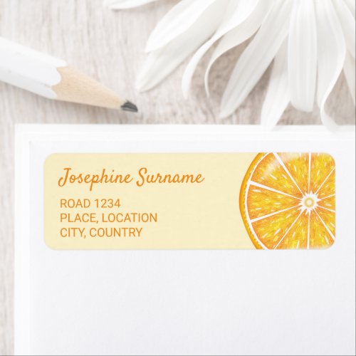 Orange Citrus Fruit Illustration With Custom Text Label