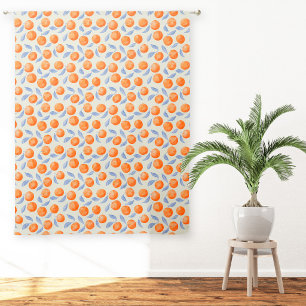 Orange Citrus Fruit Mediterranean Watercolor Sheer Curtains