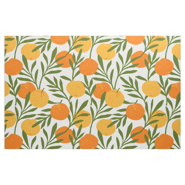 Orange Citrus Fruit Pattern Fabric (Fat Quarter)