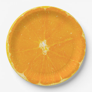 Orange Citrus Fruit Slice Paper Plates