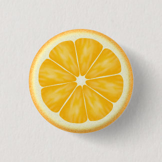 Orange Citrus Fruit Slice Pinback Button