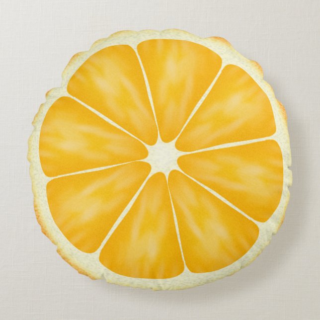 Orange Citrus Fruit Slice Round Pillow (Front)