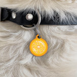 Orange Citrus Fruit Slice With Pet's Custom Info Pet ID Tag<br><div class="desc">Destei's illustration of a sliced orange citrus fruit. On the other side there are two personalizable text areas where one is ideal for the name of the pet while the other one could be used for the owner's phone number.</div>