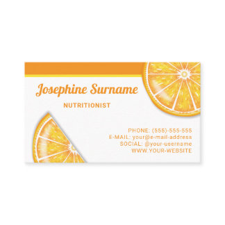 Orange Citrus Fruit Slices Dietitian Nutritionist Business Card