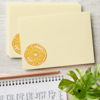 Orange Citrus Fruit Slices Illustration Envelope