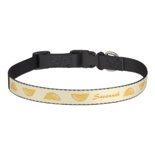 Orange Citrus Fruit Slices With Custom Pet Name Collar
