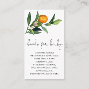 Orange Citrus Gender Neutral Books For Baby Enclosure Card