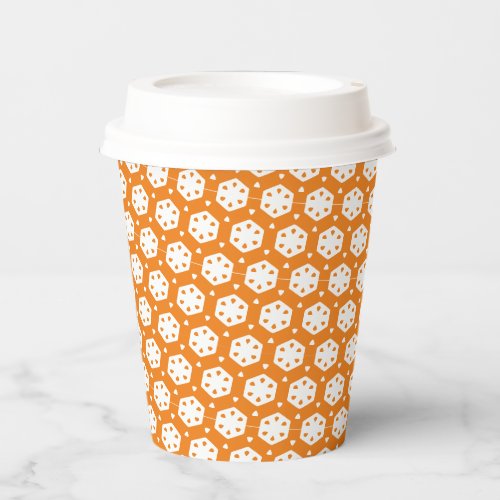 Orange Citrus Geometric Paper Cups