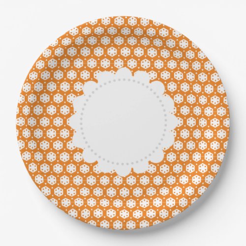 Orange Citrus Geometry Paper Plates