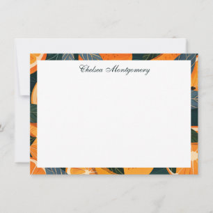 Orange Citrus Illustration Personalized Note Card