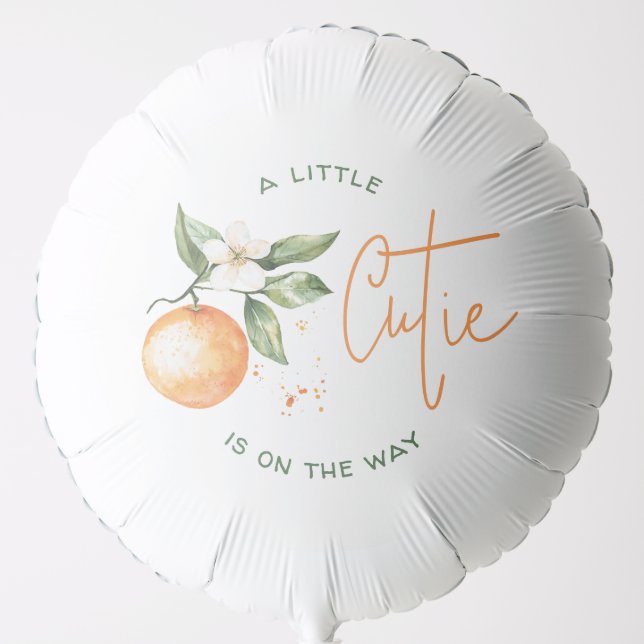 Orange Citrus Little Cutie Baby Shower Balloon (Front)
