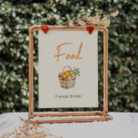 Orange Citrus Little Cutie Baby Shower Food Sign