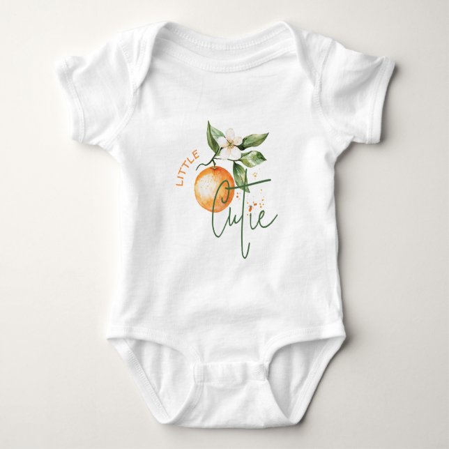 Orange Citrus Little Cutie Baby Shower Gift Tshirt (Front)