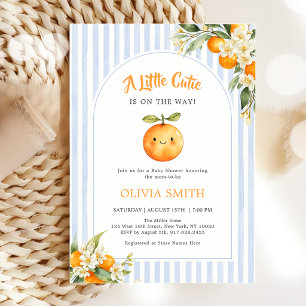 Orange Citrus Little Cutie Baby Shower Invitation
