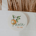 Orange Citrus Little Cutie Baby Shower Mama To Be Button<br><div class="desc">Introducing our orange citrus little cutie baby shower mama to be button, perfect for a fun, gender-neutral celebration! This zesty design features a delightful citrus orange clementine fruit theme, brought to life with a simple boho-inspired watercolor style. It is ideal for welcoming a little boy or girl in a joyful...</div>