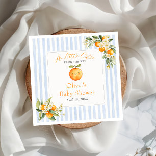 Orange Citrus Little Cutie Baby Shower Napkins