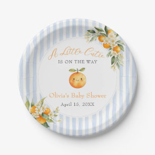 Orange Citrus Little Cutie Baby Shower Paper Plates
