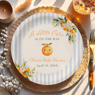 Orange Citrus Little Cutie Baby Shower Paper Plates