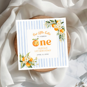 Orange Citrus Little Cutie Birthday Napkins