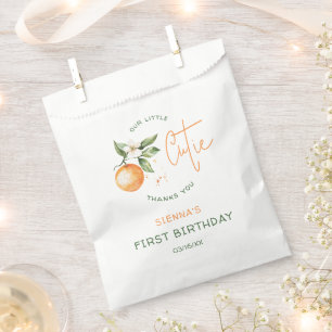 Orange Citrus Little Cutie Birthday Party Favor Bag