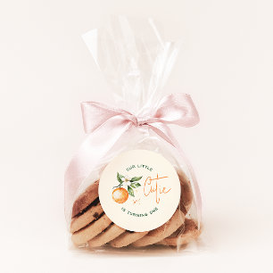 Orange Citrus Little Cutie Birthday Party Favor Classic Round Sticker