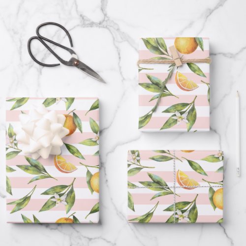 Orange Citrus Little Cutie Birthday Party  Wrapping Paper Sheets