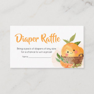 Orange Citrus Little Cutie Diaper Raffle Enclosure Card