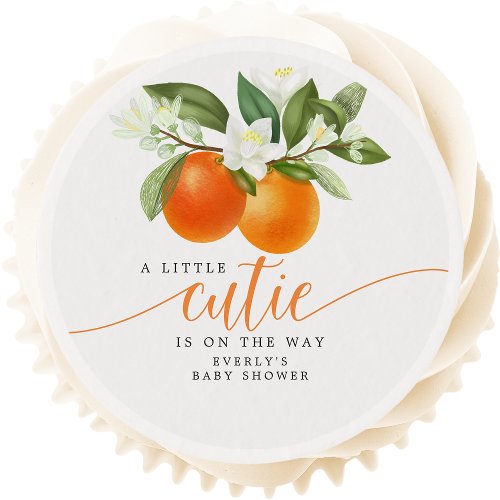 Baby Shower Treats 6 Orange Citrus Little Cutie On The Way Baby Shower Edible Frosting Rounds