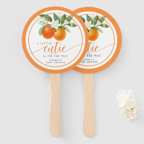 Baby Shower Favors 7 Orange Citrus Little Cutie On The Way Baby Shower Hand Fan