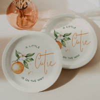 Orange Citrus Little Cutie On The Way Baby Shower
