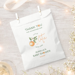Orange Citrus Little Cutie Thank You Baby Shower Favor Bag