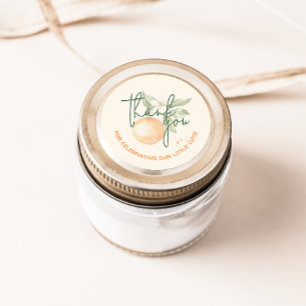 Orange Citrus Little Cutie Thank You Favor Classic Round Sticker