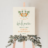 Orange Citrus Little Cutie Welcome Twin Birthday