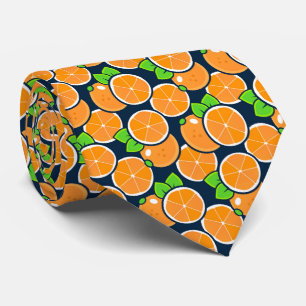 Orange Citrus Necktie   Fruit Pattern Tie