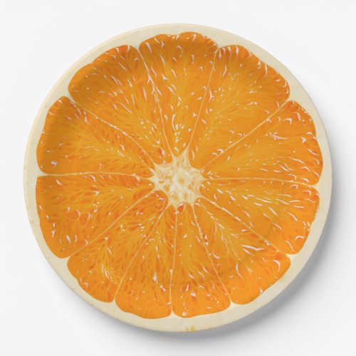 Orange citrus paper plate