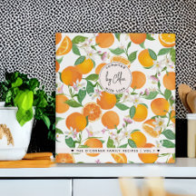 Orange Citrus Pattern Watercolor Family Recipes