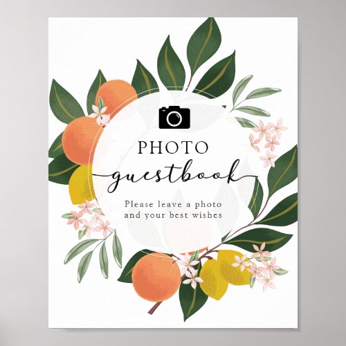 Orange Citrus Photo Guestbook sign