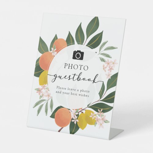 Orange Citrus Photo Guestbook sign