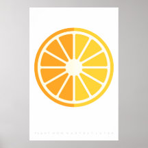 Orange Citrus Retro Fruit Poster 60's 70's Quote