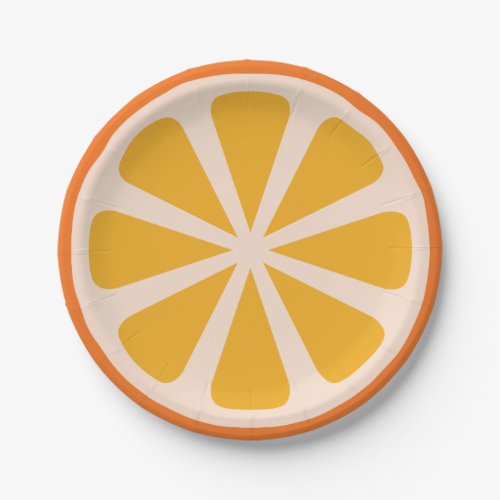 Orange Citrus Slice Cute 1st Birthday Plates