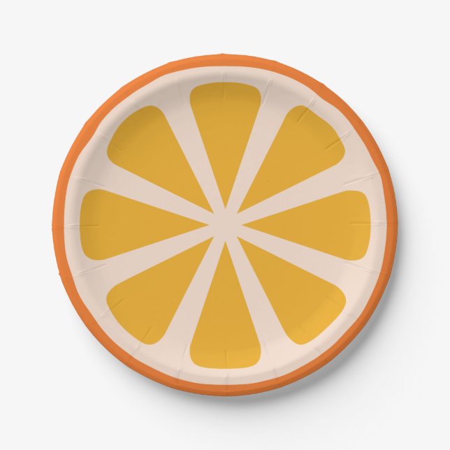 Orange Citrus Slice Cute 1st Birthday Plates (Front)