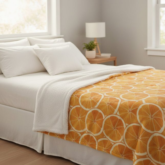 Orange Citrus Slices Throw Blanket  (Creator Uploaded)