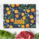 Orange Citrus Summer Floral Botanical Pattern Kitchen Towel<br><div class="desc">Bring summer vibes to your kitchen with this elegant kitchen towel holder set. Featuring a seamless watercolor pattern of orange citrus,  summer fruits,  green leaves,  and botanical florals,  it’s great for garden-inspired decor!</div>