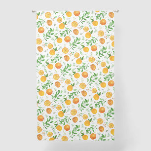 Orange Citrus Summer Floral Botanical Pattern Sheer Curtains