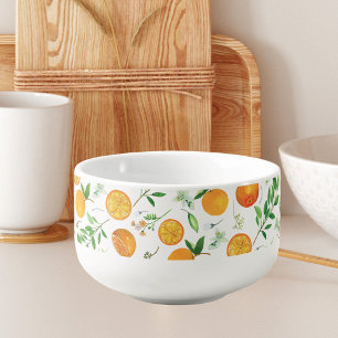 Orange Citrus Summer Floral Botanical Pattern Soup Mug